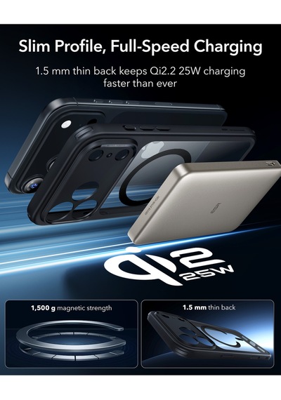 Esr Apple Uyumlu iPhone 17 Pro Max Kamera Kontrol Koruma Butonlu Classic Hybrid Magsafe Kılıf+cam li Set Şeffaf Siyah