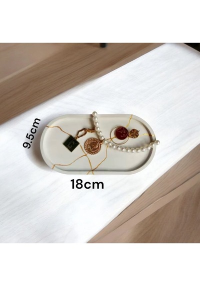 Bernami Vazo Pinterest 3lü Set Lotus Çiçeği & Oval Organizer Tabak & Tealight Mumluk & Dekor Süs & Alçı Mumluk Diğer