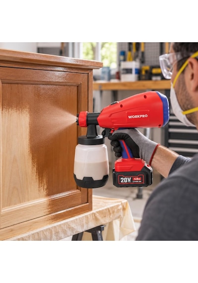 Workpro Wp397005 20volt 1000ml. Şarjlı Boya Tabancası +yedek Nozul/meme Akü Dahil Değildir