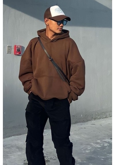 Prtnc Protonic Unisex Kahve Basic Sweatshirt Hoodie Kahverengi