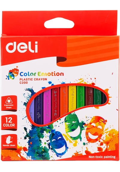 Deli Plastik Crayon Pastel Boya 12'li