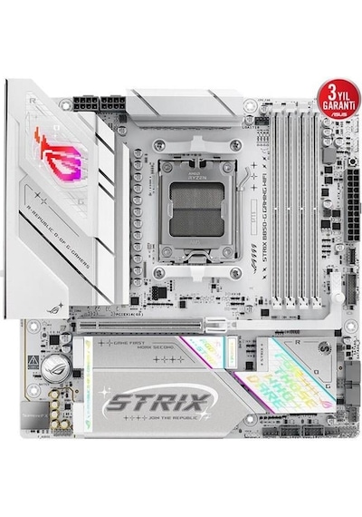 Asus Rog Strıx B850-g Gamıng Wıfı7 Ddr5 Hdmı-dp Typec Pcıe 5.0 Am5 Matx Beyaz