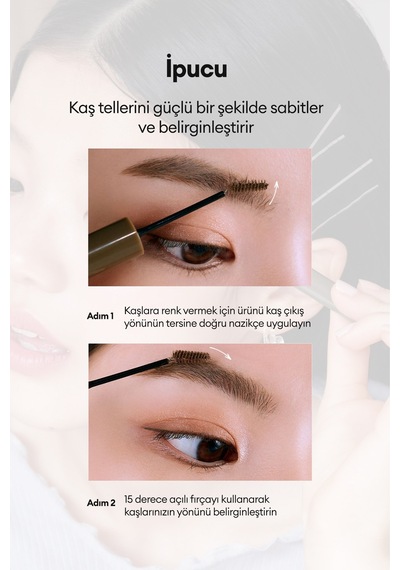Özel Fırça Tasarımlı, Yoğun Pigmentli Kaş Maskarası Perıpera Speedy Skinny Brow Mascara 02 Darkbrown 02