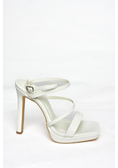 Fox Shoes S569615009 Beyaz Yüksek Topuklu Kadın Ayakkabı Beyaz