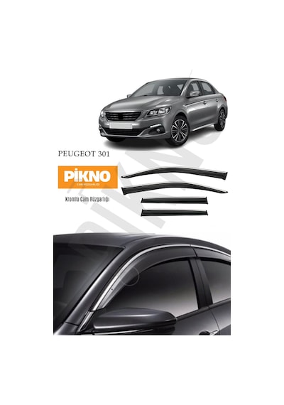 Peugeot 301 Kromlu Cam Rüzgarlığı 4'lü Set A+ Plus