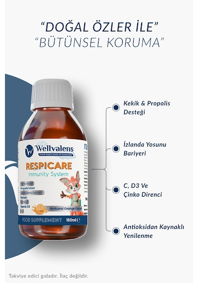 Respicare Kekik Propolis Ve İzlanda Yosunu İçerikli Bitkisel Sıvı Takviye 150 ML