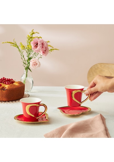 Karaca Kalpten 2 Kişilik Çay Fincanı 220 Ml Kirmızı