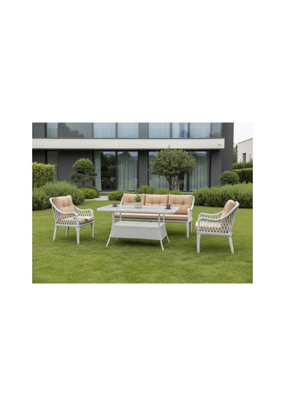 Kaş Alüminyum 3+1+1+masa Rattan Bahçe Balkon Mobilyası,rattan Beyaz/kumaş Bej Kaş Alüminyum 3+1+1+masa Rattan Bahçe Balkon Mobilyası,rattan Beyaz/kumaş Bej