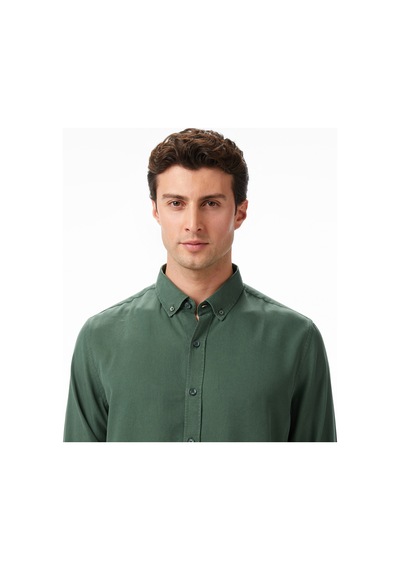 Nautica Erkek Yeşil Classic Fit Gömlek Düz W57232t Yeşil