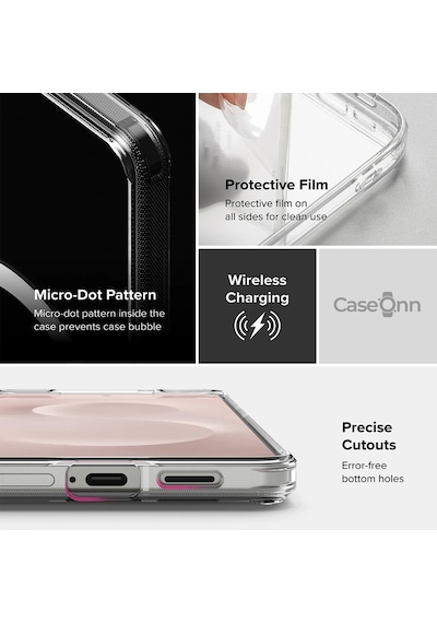 Caseonn Nothing Phone 3a Kılıf Kablosuz Şarj Özellikli Sararmaz Kristal Sert Kapak Şeffaf