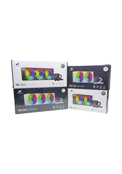 Tr240 Argb Sıvı Soğutucu Dijital Derece Göstergeli İşlemci Soğutucu Fan Beyaz Renk 240 MM