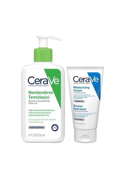 Nemlendiren Temizleyici 236 Ml Nemlendirici Krem Kuru Ve Çok Kuru Ciltler 50 Ml
