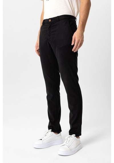 Back And Bond Siyah Slim Fit Pamuklu Beli Bağcıklı Yan Cep Chino Pantolon Çok Renkli