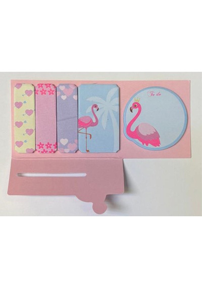 Yapışkanlı Not Kağıdı Set Flamingo Temalı 20x5 Yaprak 50x50mm