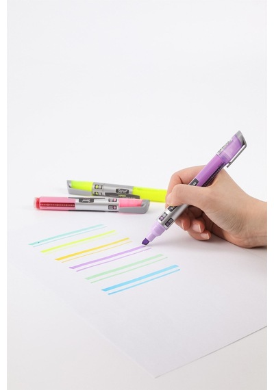 Likit Fosforlu Kalem - Pastel Renkler - 6lı Set Turkuaz