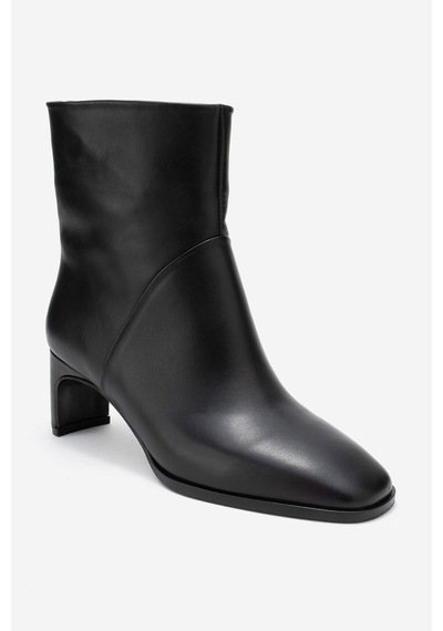 Luvishoes Luvi Shoes Nordy Siyah Cilt Hakiki Deri Kadın Blok Topuklu Bot Siyah