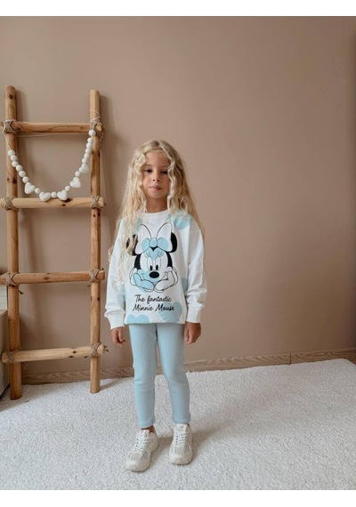 Miniko Kids Kız Çocuk Minnie Modelli Taytlı Takım Yeşil