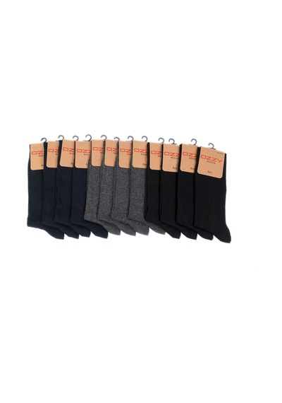 Ozzy Socks 12'Li Viskon Dikişsiz Erkek Soket Çorap 4 Mevsim-Std Siyah