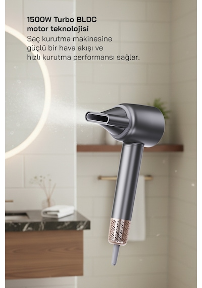 Shd-1740 Bldc Saç Kurutma Makinesi Gri 3 Hız, 4 Isı Ayarı, İyon Teknolojisi