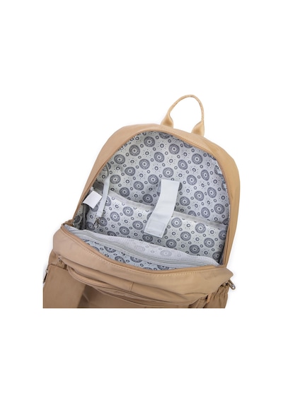 Nas Bag Unisex Büyük Boy Hafif Çok Gözlü Sırt Çantası Kum Kum - Bej