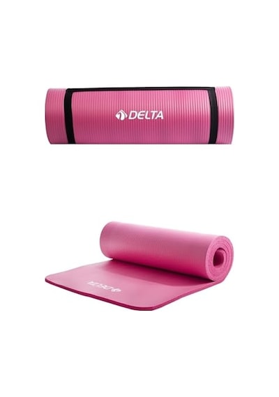 Delta Konfor Zemin 15 Mm Taşıma Askılı Pilates Minderi Yoga Matı, Lila, 15 Mm Çok Renkli