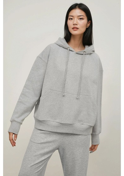 Hiccup Oversize Kapüşonlu Sweatshirt Gri