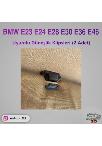 Bmw E23 / Bmw E24 / Bmw E28 / Bmw E30 / Bmw E36 / Bmw E46 Uyumlu Güneşlik Klipsleri 2 Adet Güneşlik Klipsleri