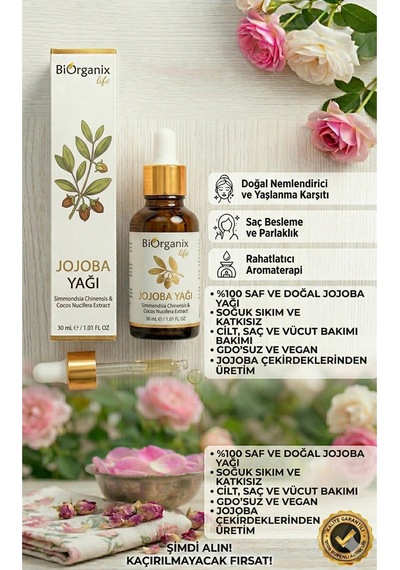 Life Saf Jojoba Yağı 20 Ml %100 Doğal Soğuk Sıkım, Cilt Ve Saç Nemlendirici Bakım Diğer
