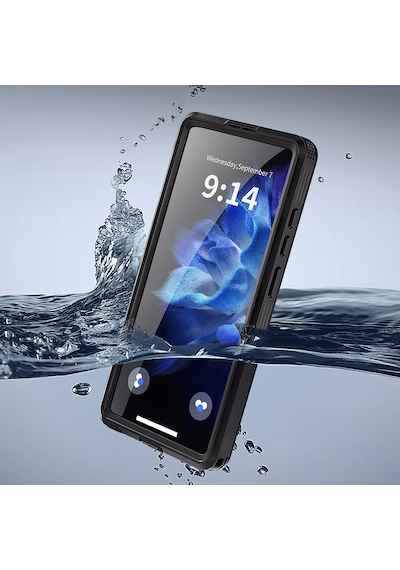 Samsung Uyumlu Galaxy S25 Ultra Kılıf 360 Su Geçirmez 1-1 Zırhlı Kapak Siyah