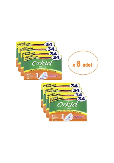 Orkid Maxi Normal 34'Lü Hijyenik Ped 8 Li Adet