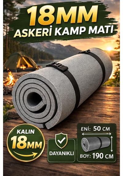 18 Mm Profesyonel Askeri Kamp Matı - 50 Dans. Ekstra Yoğunluk 190x50 Cm Çok Renkli