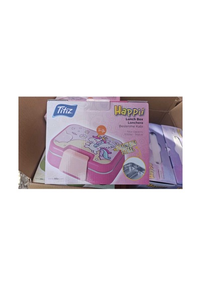 304 Paslanmaz Çelik 2 Katlı 2 Bölmeli 1030ml Happii Beslenme Çantası Temalı Lunch Box Pembe