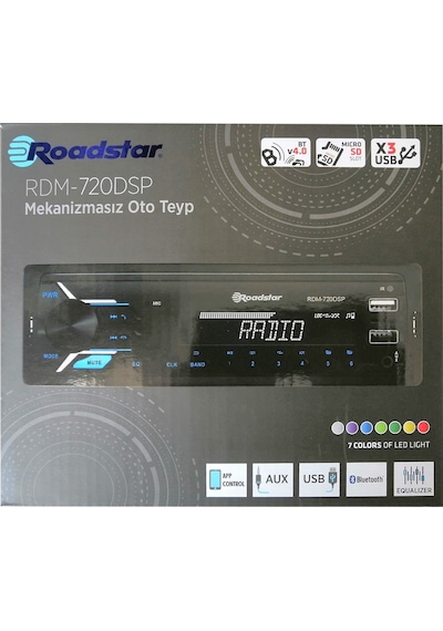 Roadstar Rdm-720dsp Bluetooth 3xusbli Dsp'li Oto Teyp App Kontrol