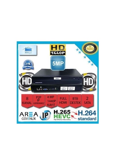 8 Kanal 8 Mp 4K Xmeye Nvr Ip Kamera Kayıt Cihazı