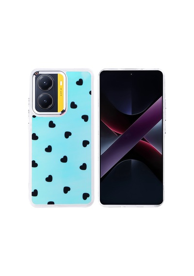 Zore Poco X7 Pro Kılıf Airbag Tasarımlı Omsy Hadra Kapak - Kalp
