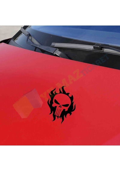 Alev Kuru Kafa Oto Motosiklet Sticker Tampon Yapıştırma 1 Adet