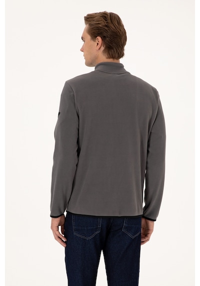 U.S. Polo Assn. Erkek Regular Fit Gri Polar Örme Hırka 50313779-VR024