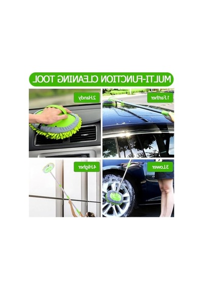 Uzun Saplı Araba Yıkama Fırçası Seti, Mikrofiber Sünger İle Çiziksiz Temizlik
