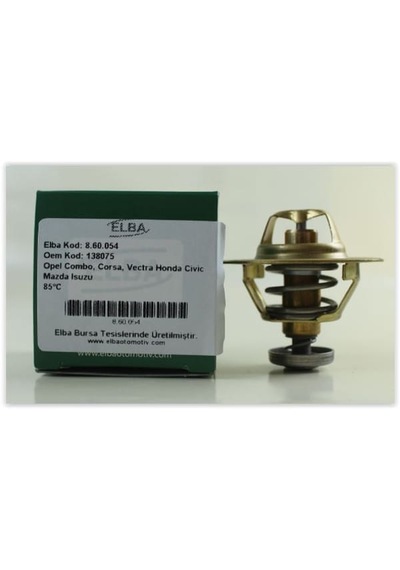 ELBA 860054 Termostat 85C Opel Astra H 1.7Cdtı-Combo 1.7D-Corsa B 1.5D-Corsa C 1.7Dtı-Vectra B 1.7Td