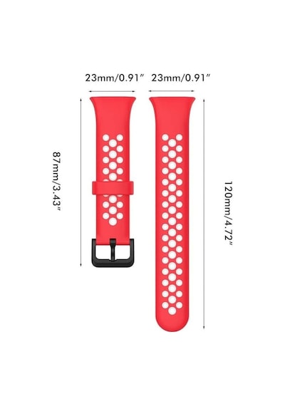 Koodmax Xiaomi Mi Band 7 Pro Uyumlu Spor Çift Renk Delikli Silikon Kordon Kayış