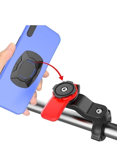 Bisiklet Motosiklet Telefon Tutucu 360 Dönebilen Gidon Bisiklet Telefon Tutucu Kırmızı
