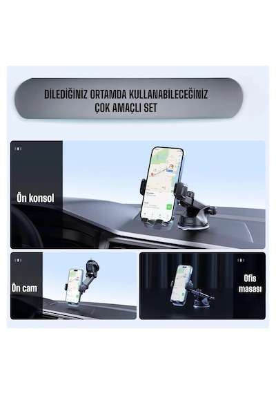 Enshall T119 Vantuzlu Uzatılabilir Araç İçi Telefon Tutucu Standı