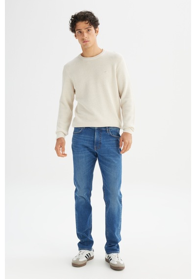 Lee Pamuklu Straight Fit Cepli Esnek Jean Denim Kot Pantolon Mavi