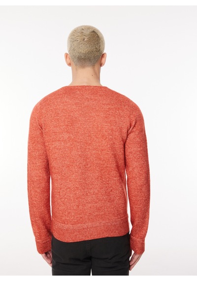 Fred Mello Bisiklet Yaka Slim Fit Turuncu Erkek Kazak Fm23w37mg