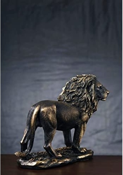 Arose Arose Aslan Biblo Heykel Dekor Siyah Altın Eskitme 33 Model-23 Genel