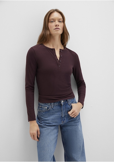 Mavi - Uzun Kollu Bordo Basic Tişört 1613621-70223 Bordo