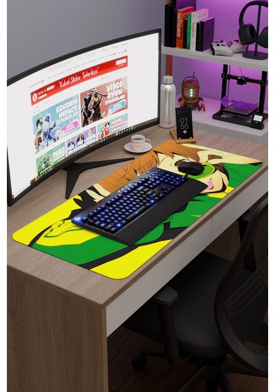 Persona 4 Kaymaz Dikişli Kauçuk Oyuncu Mousepad V5 - 90x40 Xxl Gaming Mouse Pad Fare Altlığı