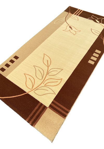 Saray Halı Klasik 1938 Krem 100x200 Kahve Yolluk 2 Metre Açık Kahverengi - Krem