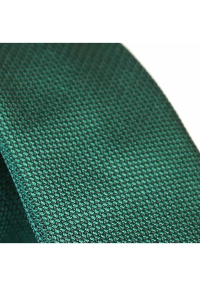 Gaffy Zümrüt Yeşil Slim Fit Düz Renk Dokuma Kravat / DDK-28 Zümrüt Yeşili