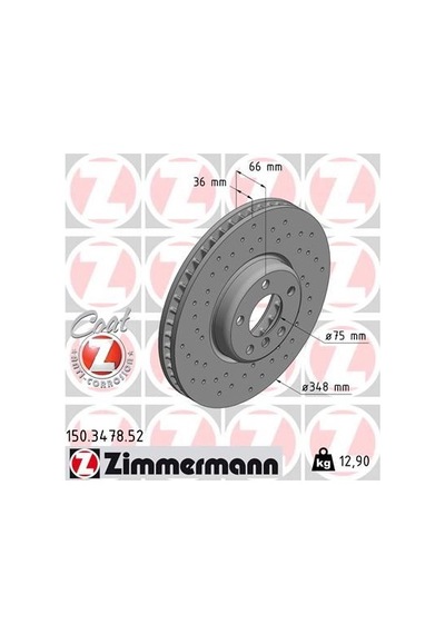 Zimmermann Ön Fren Diski Sol Bmw F07 F10 F11 F06 F12 F13 F01 F02 Delıklı Zımmermann 150.3478.52 34116898729